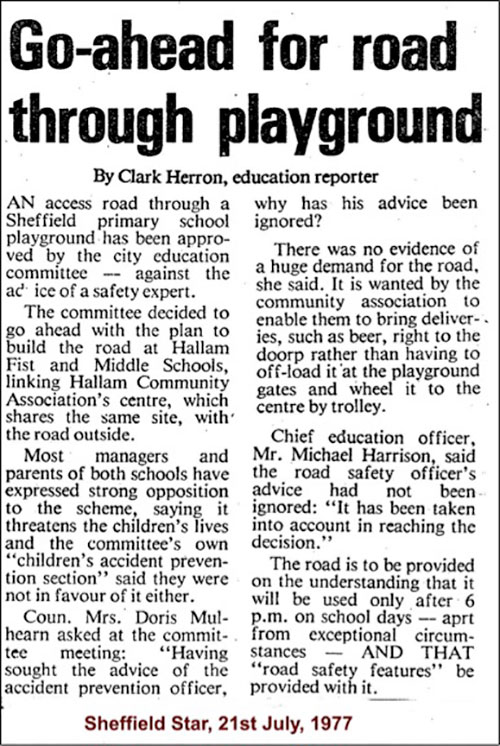 Go-ahead for road through playground