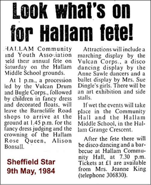 Look what's on at Hallam Fete